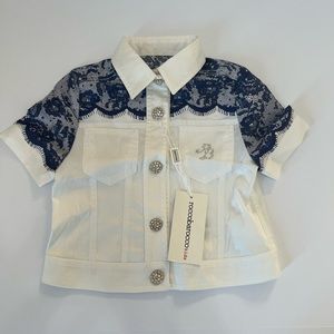 Rocco Barocco Kids Girls Button Shirt Short Sleeve Size 7